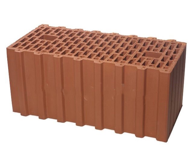 Керамический блок теплая керамика Ceramic Thermo 14,3 NF красный рифленый рабочий размер 510мм 510*250*219мм М100кг/см2 щелевой BRAER